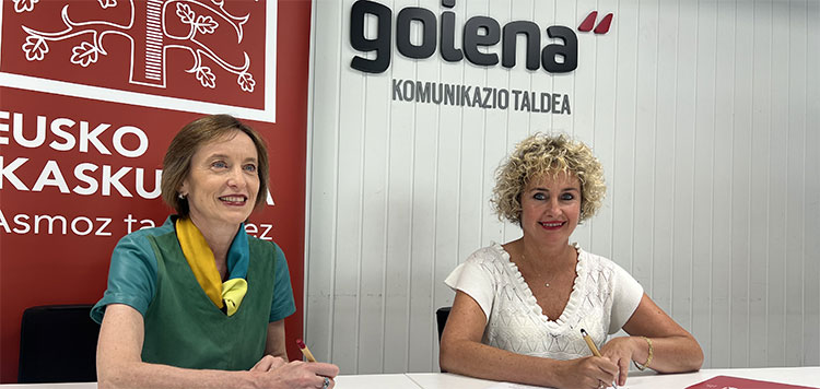 Convenio de colaboración  entre Eusko Ikaskuntza y Goiena 