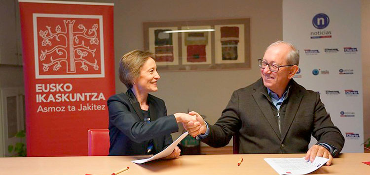 Agreement between Eusko Ikaskuntza and Grupo Noticias