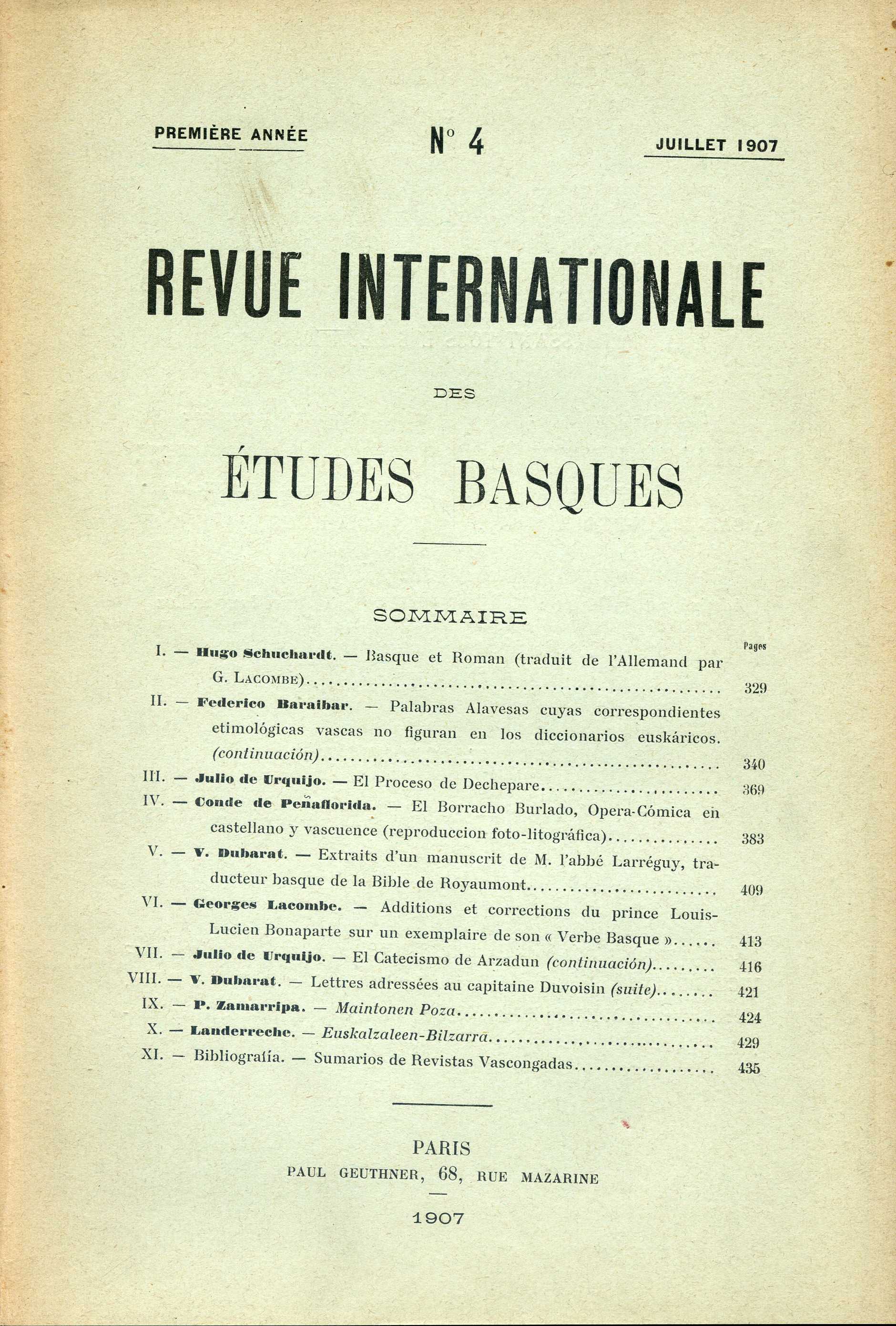 Additions et corrections du Prince Louis-Lucien Bonaparte sur un exemplaire de son "Verbe basque"