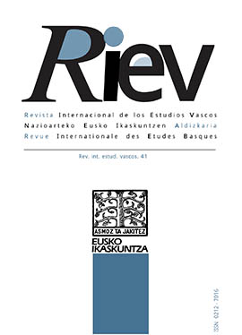 Revista Internacional de los Estudios Vascos. RIEV, 2, 1