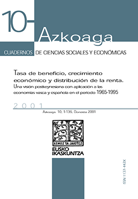 Tasa de beneficio, crecimiento económico y distribución de la renta. Una visión postkeynesiana con aplicación a las economías vasca y española en el período 1965-1995