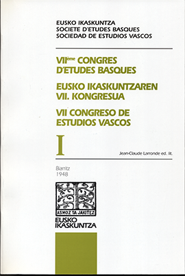 VII Basque Studies Congress: 1948 Biarritz.