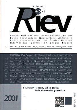 Revista Internacional de los Estudios Vascos. RIEV, 46, 2