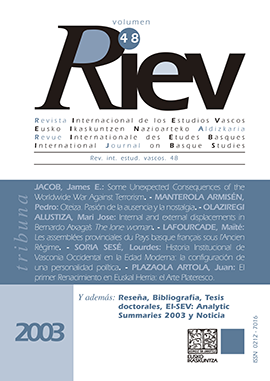 Revista Internacional de los Estudios Vascos. RIEV, 48, 2
