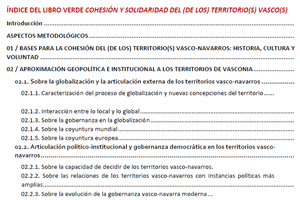 Libro Verde Cohesión y solidaridad del (de los) territorio(s) vasco(s) 