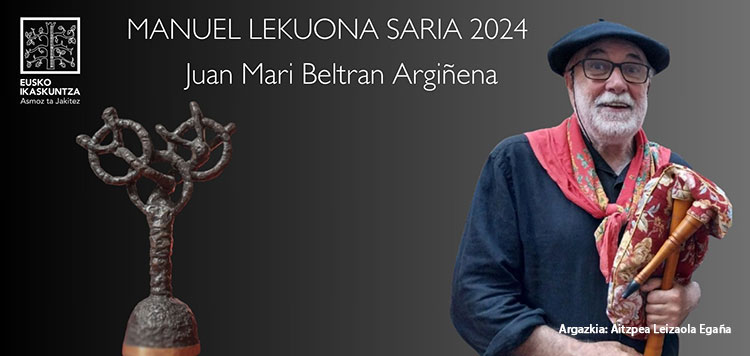 Acto de entrega del Premio Manuel Lekuona 2024 a Juan Mari Beltran Argiñena